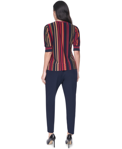 Tommy Hilfiger Women's Short-Sleeve Striped Top - Midnight Multi