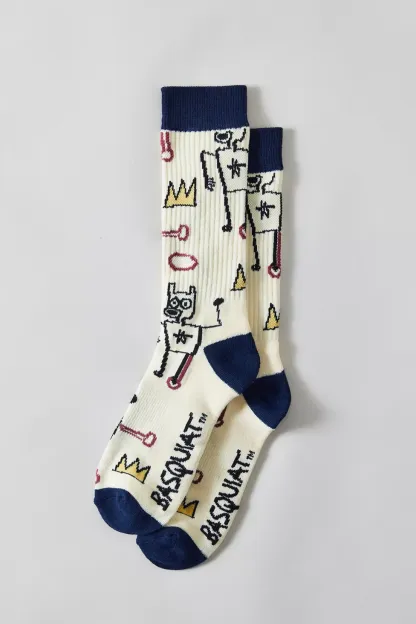 Basquiat King Crew Socks - Cream