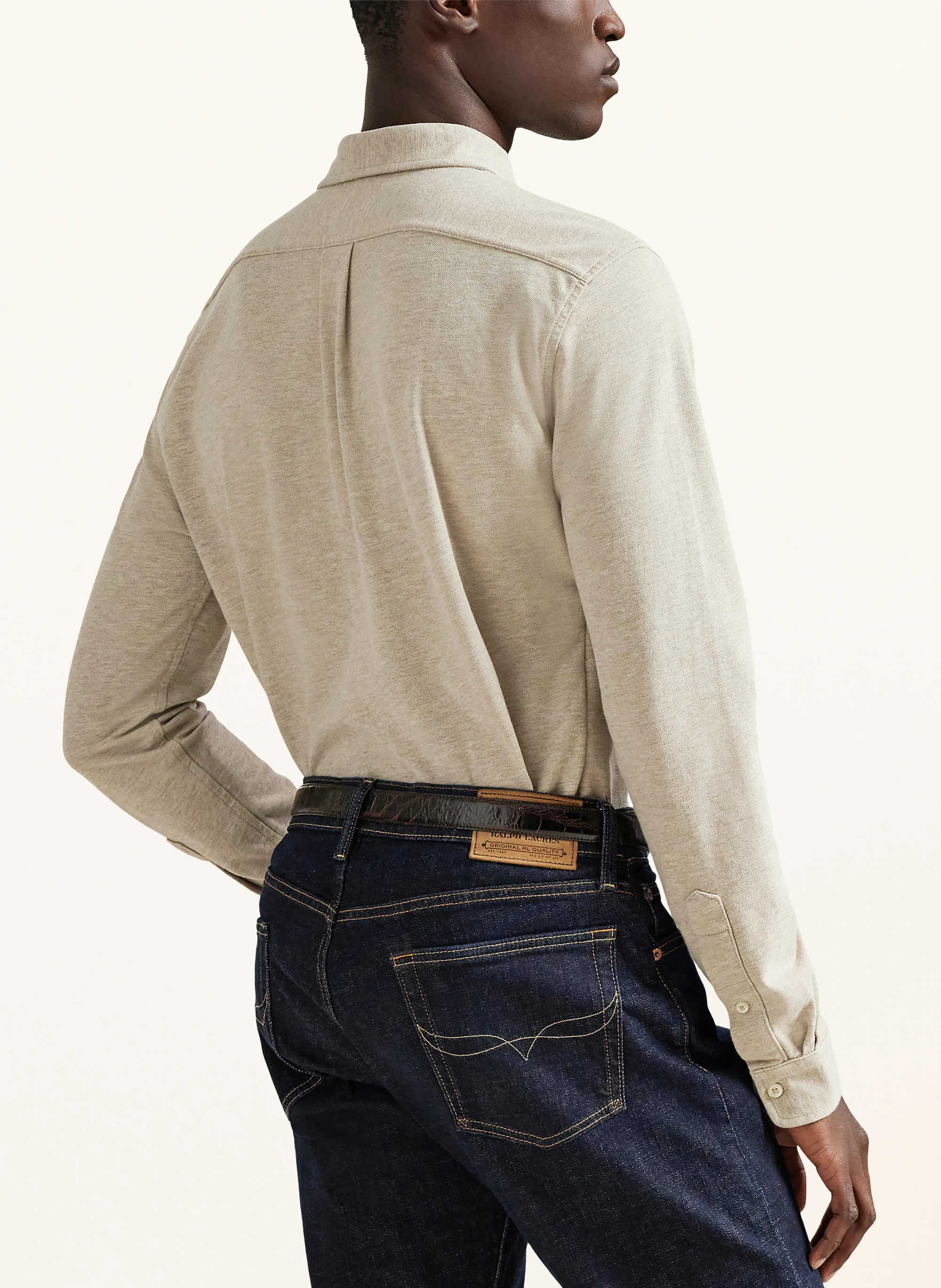 POLO RALPH LAUREN Piqué-Hemd Custom Fit – HELLBRAUN
