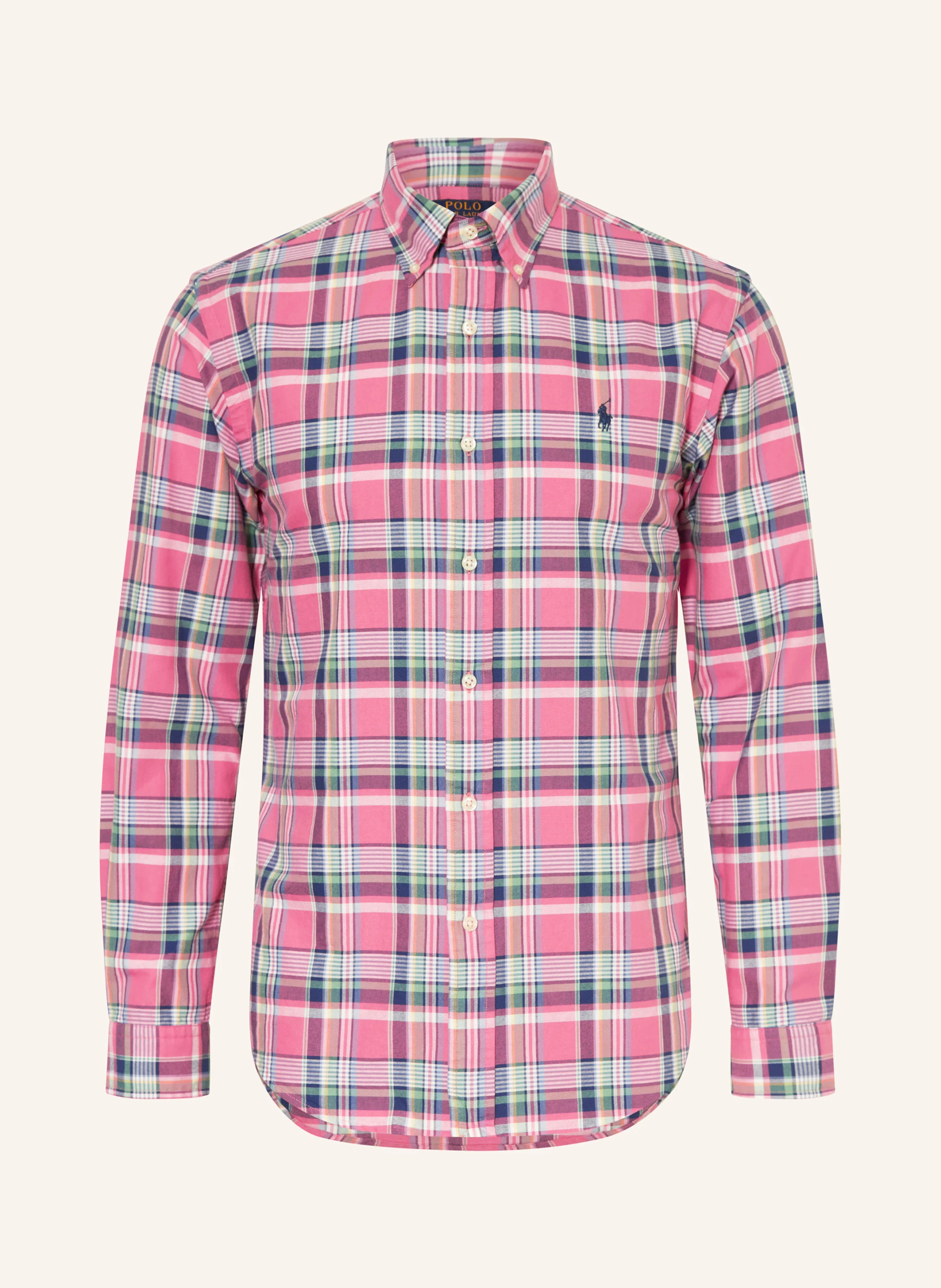 POLO RALPH LAUREN Hemd Custom Fit – ROSA / HELLGRÜN / BLAU