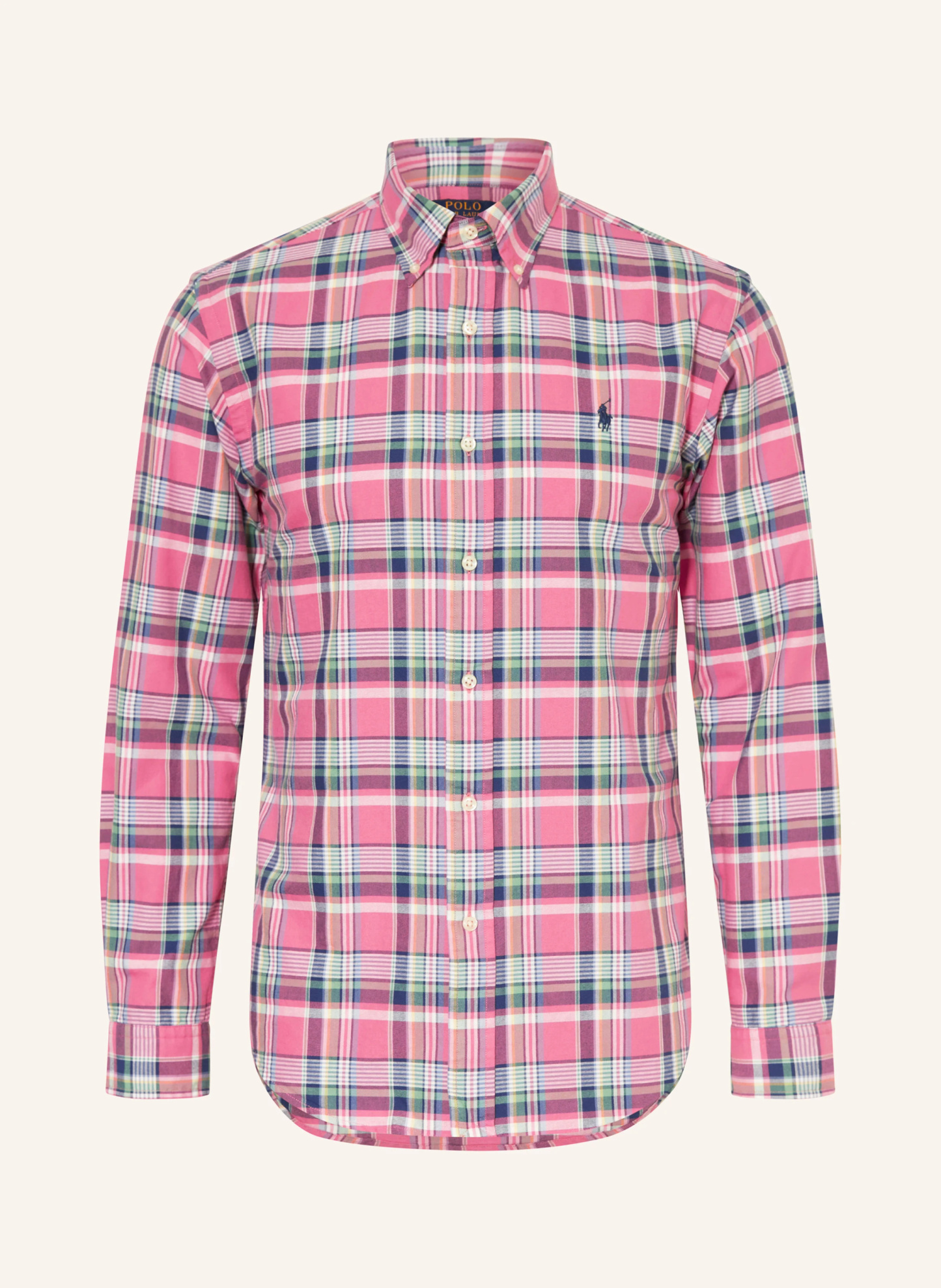 POLO RALPH LAUREN Hemd Custom Fit – ROSA / HELLGRÜN / BLAU