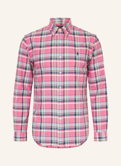 POLO RALPH LAUREN Hemd Custom Fit – ROSA / HELLGRÜN / BLAU