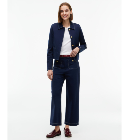 Tommy Hilfiger Women's Ponte Top-Stitch Pants - Dark Blue