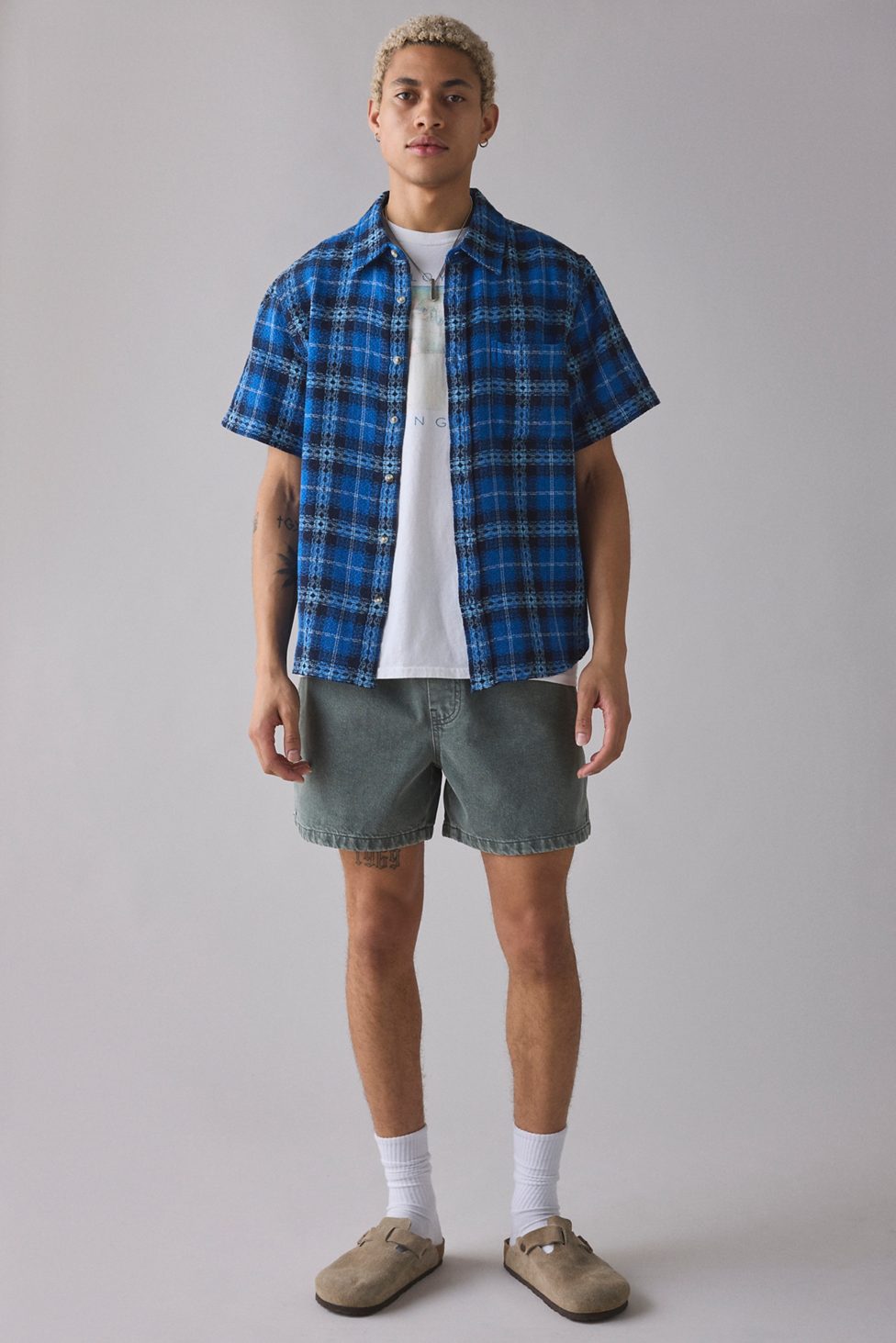 BDG Denim Volley Shorts - Green Dischargable