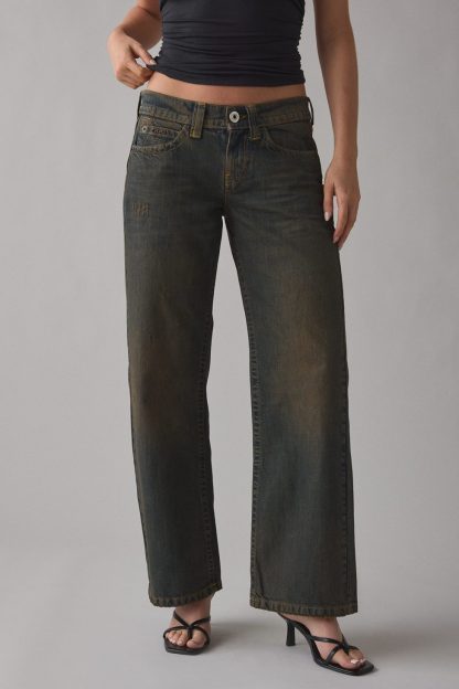 BDG Kayla Wash Effect Low-Rise Jeans - Brown Wash