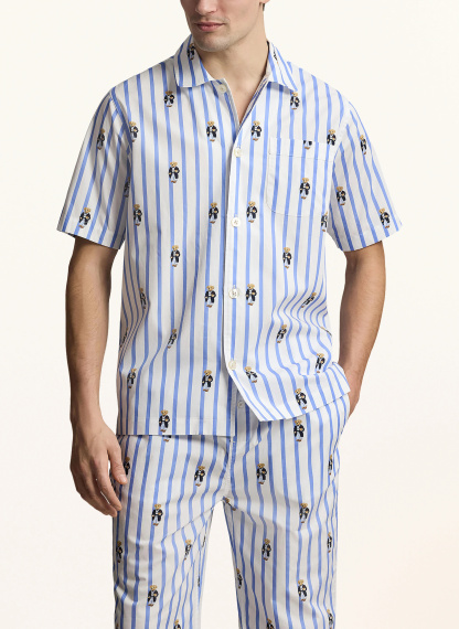 POLO RALPH LAUREN Schlafshirt – WEISS / DUNKELBLAU / BLAU