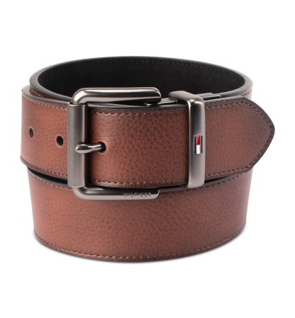38MM Tommy Hilfiger Men’s Two-In-One Reversible Casual Matte and Pebbled Belt - Brown / Black