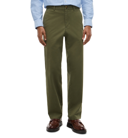 Tommy Hilfiger Men's Regular-Straight Fit Stretch Chino Pants - Ghost Fern