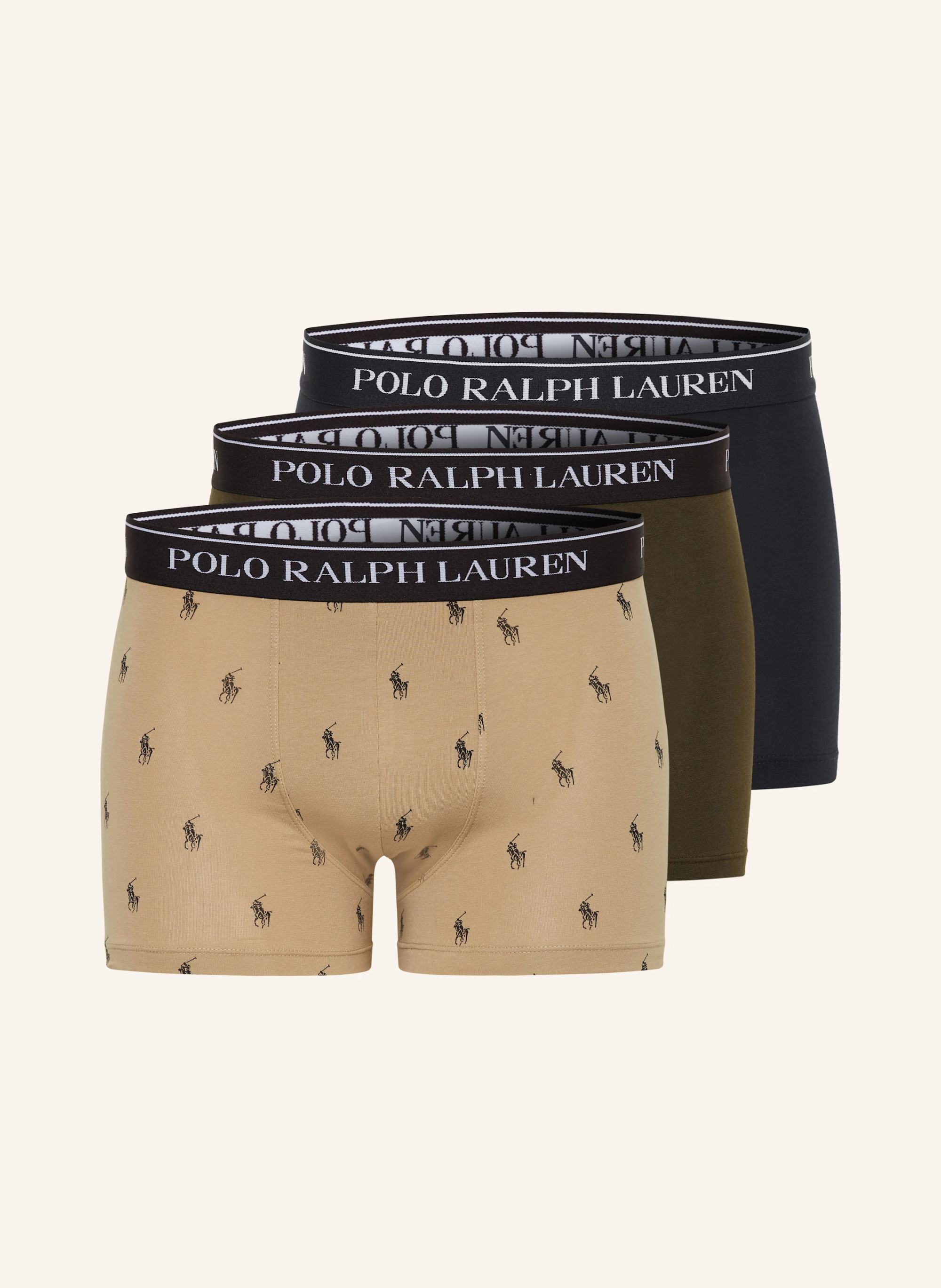 POLO RALPH LAUREN 3er-Pack Boxershorts – KHAKI / SCHWARZ / BEIGE