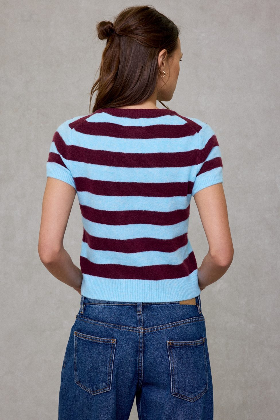 BDG So Soft Short Sleeve Sweater - Blue Multi
