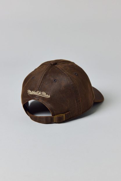 Mitchell & Ness MLB New York Yankees Faux Leather Dad Hat - Brown