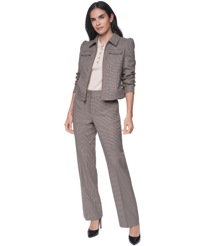 Tommy Hilfiger Women's Long-Sleeve Full-Zip Jacket - Khaki Multi