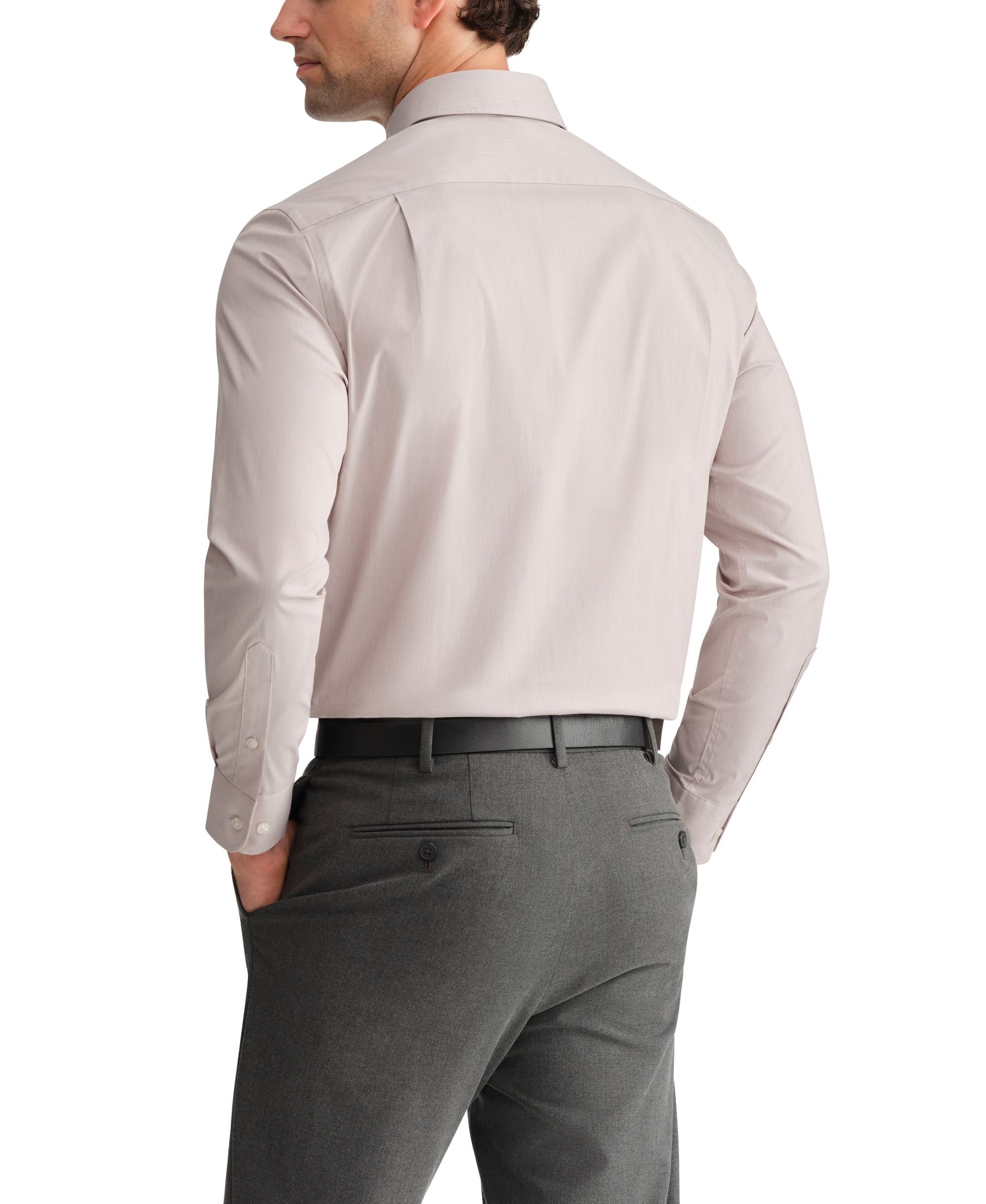 Tommy Hilfiger Men's Regular Fit Wrinkle Resistant Stretch Dress Shirt - Khaki