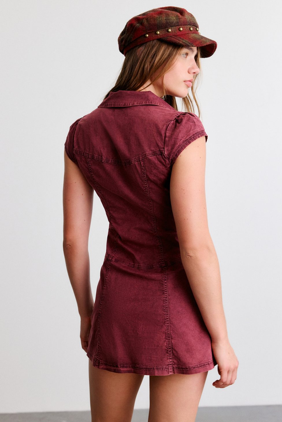 BDG Sunridge Cargo Shirt Mini Dress - Deep Purple