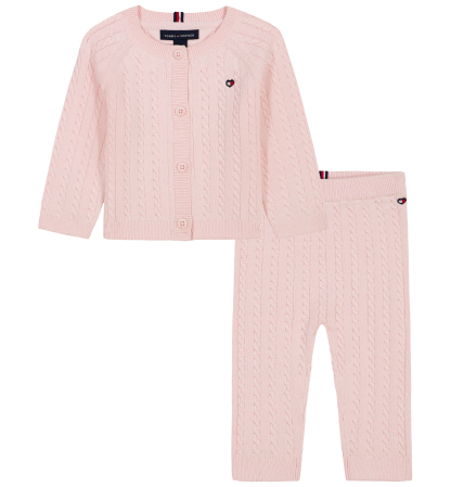 Tommy Hilfiger Baby Girls' Long-Sleeve Sweater and Pants, 2-Piece Set - pink