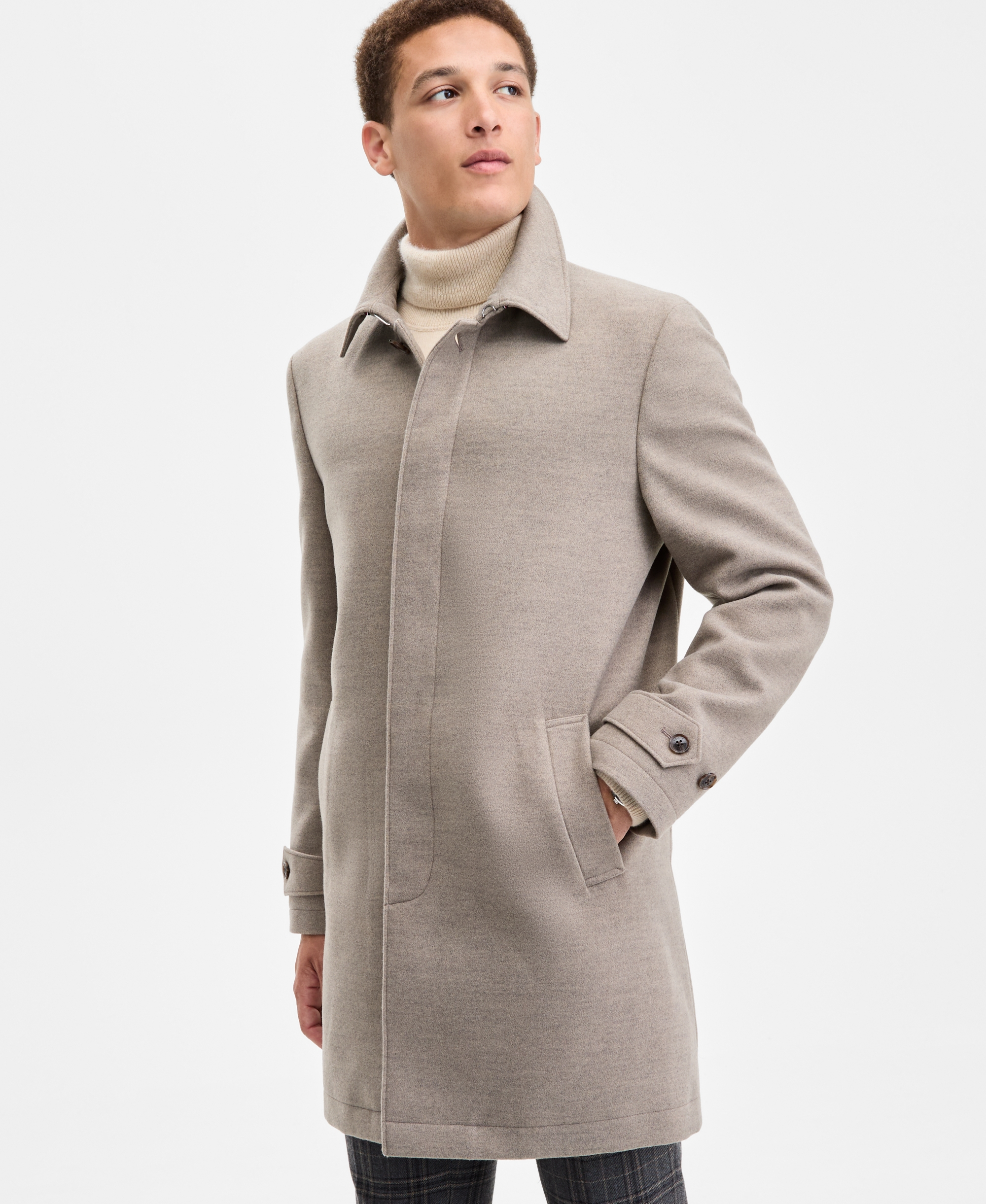 Tommy Hilfiger Men Modern Fit Car Coat - Taupe
