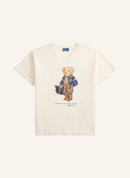 POLO RALPH LAUREN T-Shirt – ECRU / BRAUN / DUNKELBLAU
