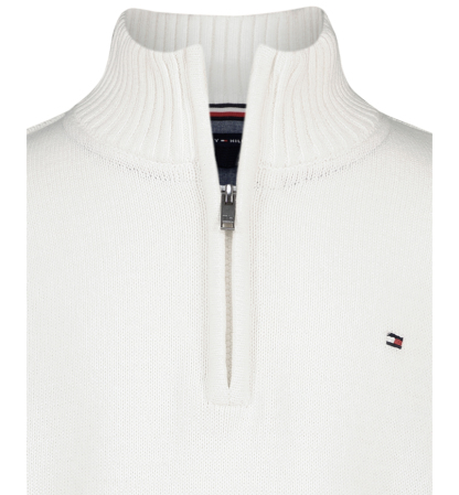 Tommy Hilfiger Boys' 8-20 Zipneck Cotton Quarter-Zip Sweater - Ecru