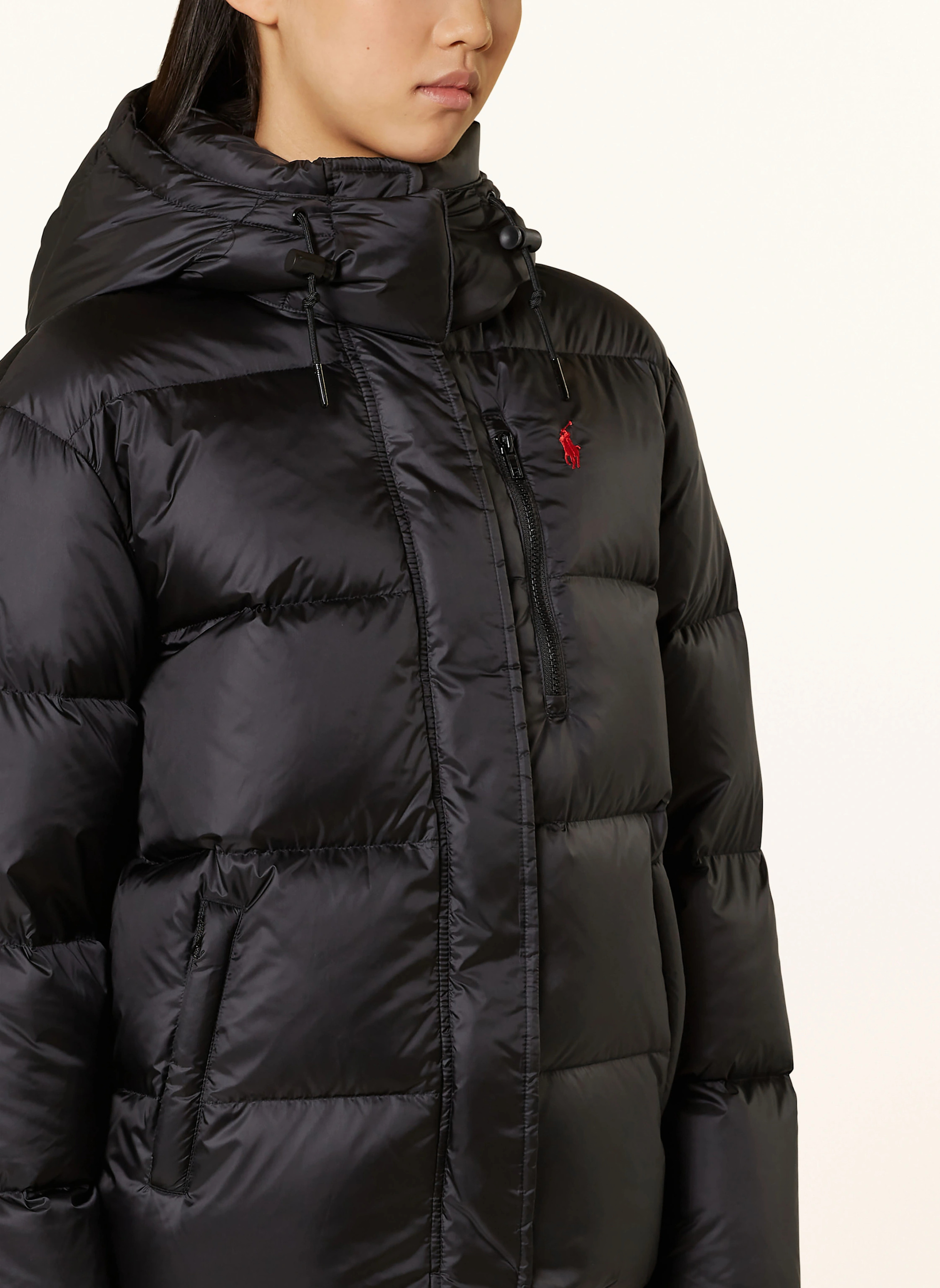 POLO RALPH LAUREN Daunenjacke mit abnehmbarer Kapuze – SCHWARZ