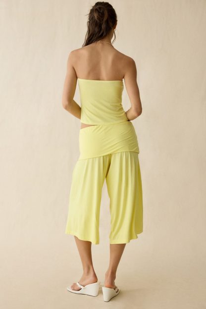 Out From Under Poolside Cool Jersey Knit Capri 2-Piece Set - Yellow
