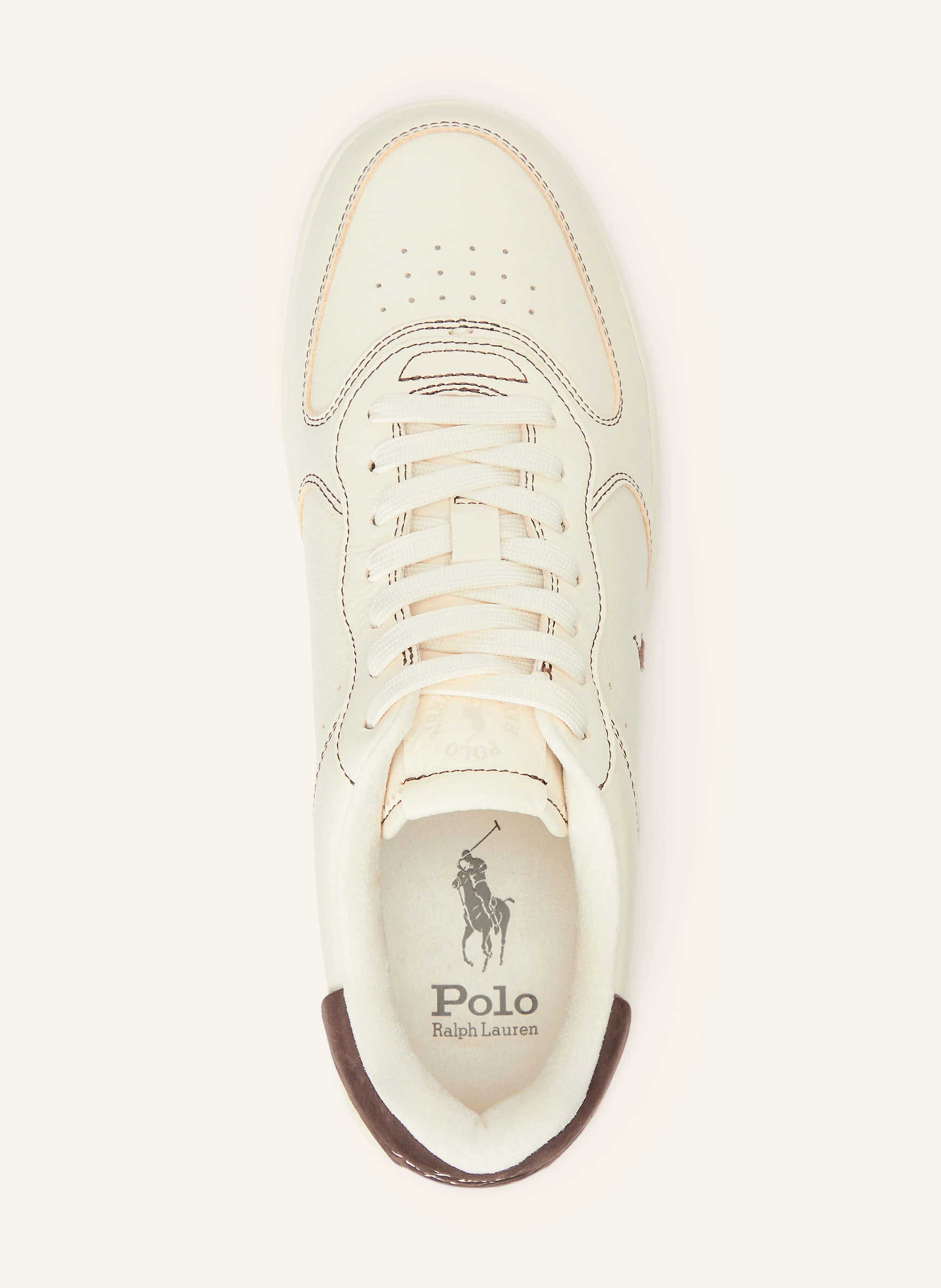 POLO RALPH LAUREN Sneaker – ECRU / DUNKELBRAUN