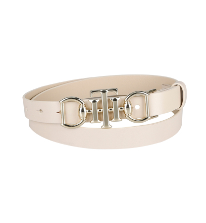 Tommy Hilfiger Women's Skinny Double Ended Horsebit Buckle Dress Casual Belt - Natural