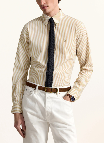 POLO RALPH LAUREN Hemd Custom Fit – BEIGE / WEISS (2)