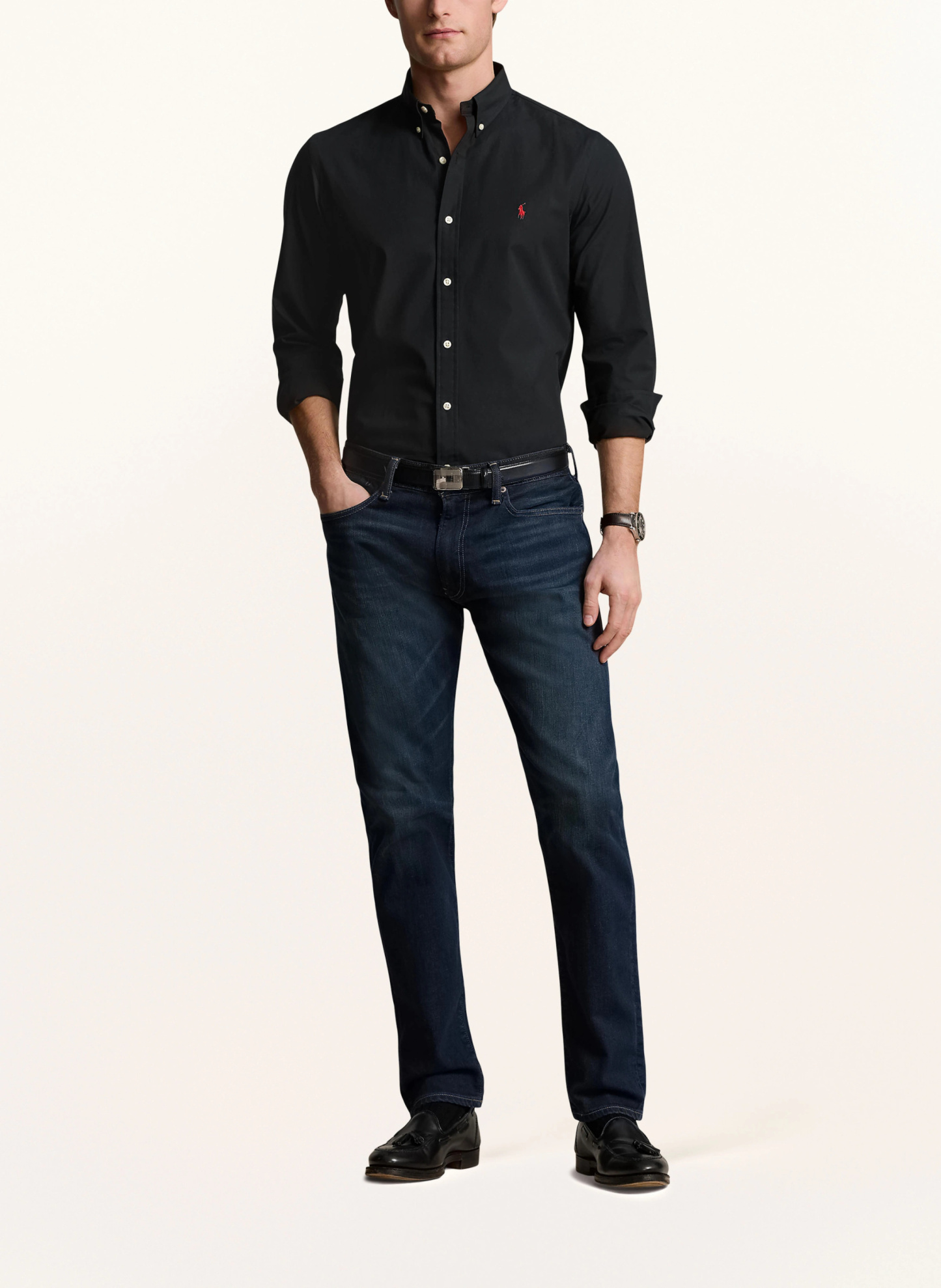 POLO RALPH LAUREN Hemd Slim Fit – SCHWARZ