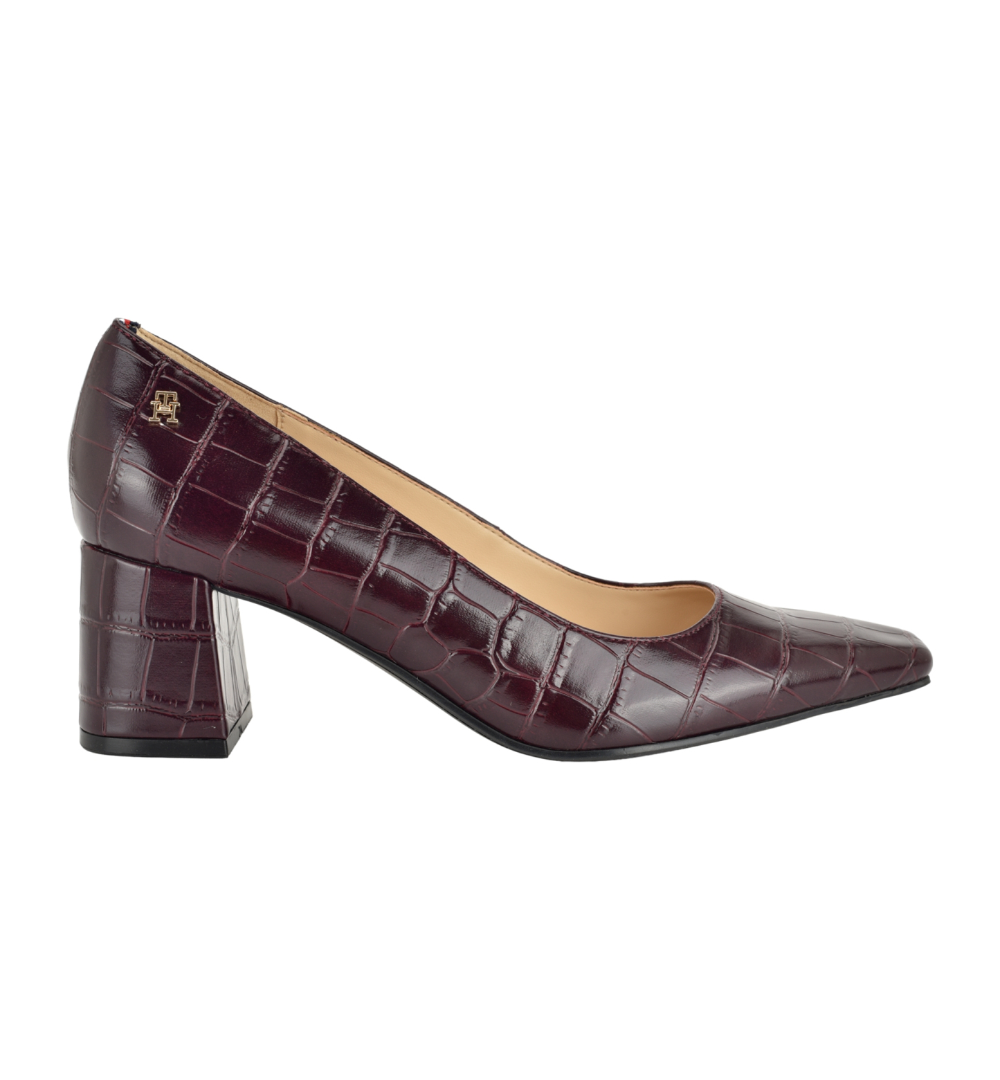 Tommy Hilfiger Women's Opheili Classic Block Heel Pumps - Dark Red Croco