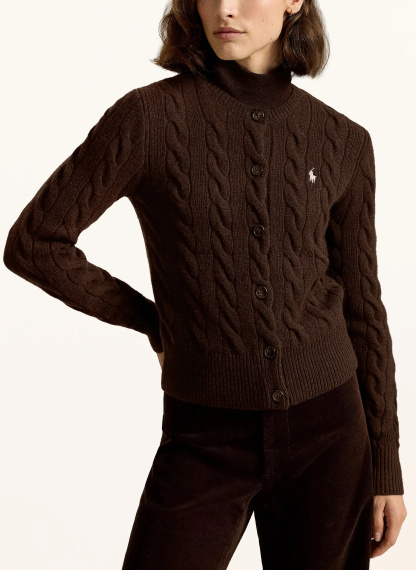 POLO RALPH LAUREN Strickjacke – DUNKELBRAUN