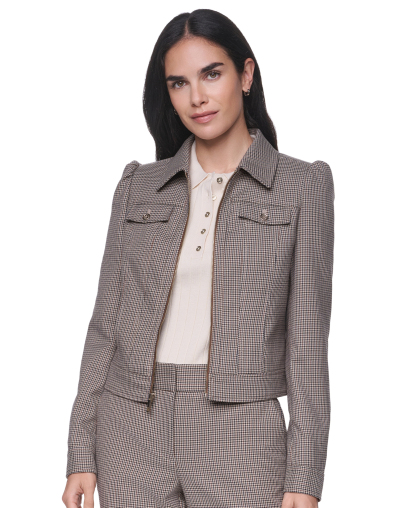 Tommy Hilfiger Women's Long-Sleeve Full-Zip Jacket - Khaki Multi