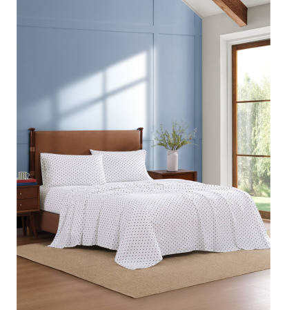 Tommy Hilfiger Printed 200-Thread Count Cotton Percale Sheet Set - Daystar Blue