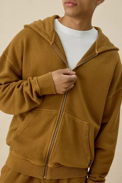Standard Cloth Pregame Zip-Up Hoodie Sweatshirt - Light Brown