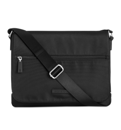 Tommy Hilfiger Men's Alexander Flap-Closure Messenger Bag - Black