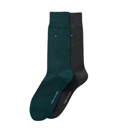 Tommy Hilfiger Men's Solid Dress Socks, 2-Pack - Green/Black