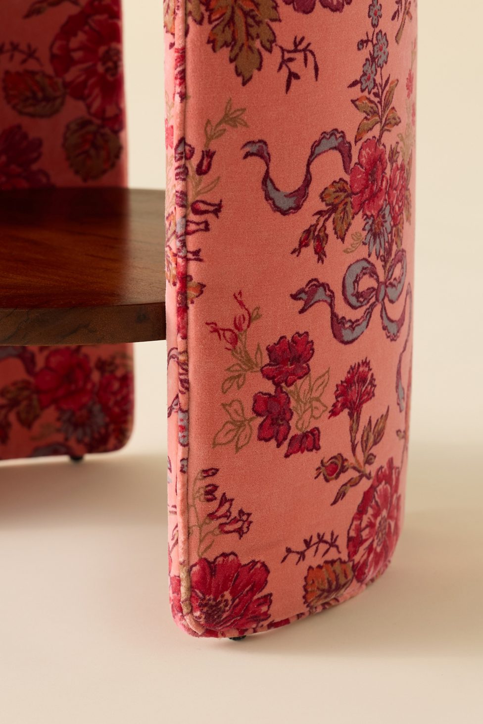 Jane Round Upholstered Storage Nightstand - Caitlyn Floral