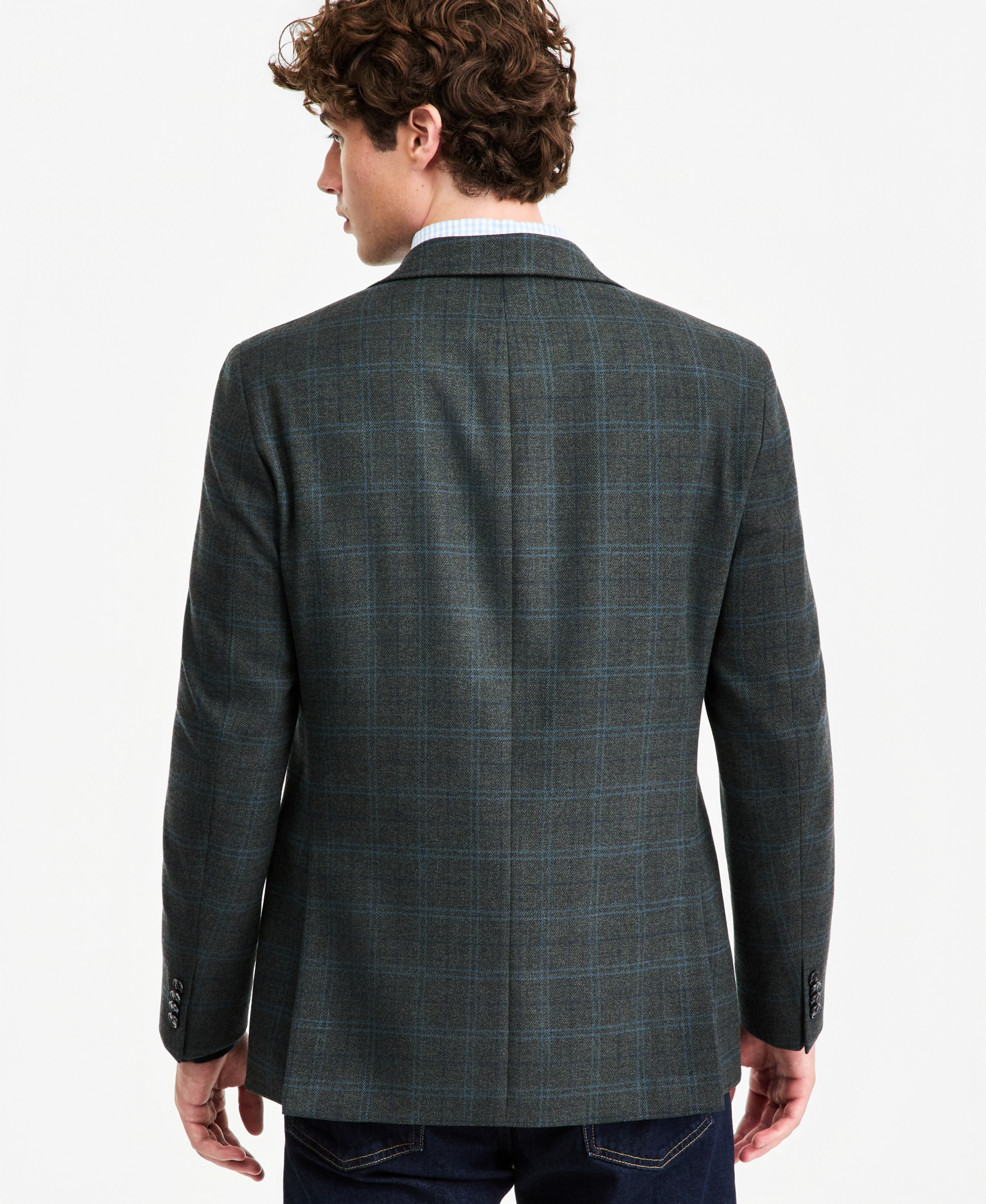 Tommy Hilfiger Men's Modern-Fit Patterned Sport Coat - Green Blue