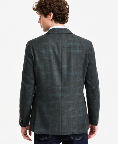 Tommy Hilfiger Men's Modern-Fit Patterned Sport Coat - Green Blue