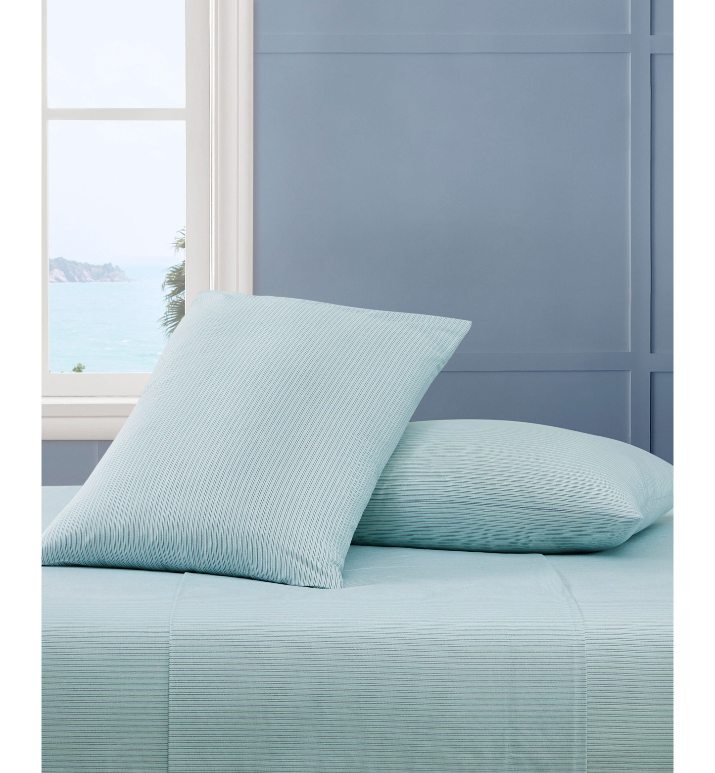 Tommy Hilfiger Printed 200-Thread Count Cotton Percale Sheet Set - Highland Stripe Green