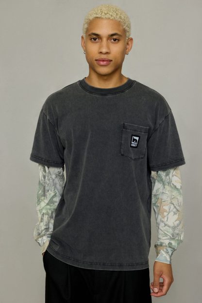OBEY Post 2fer Long Sleeve Tee - Charcoal