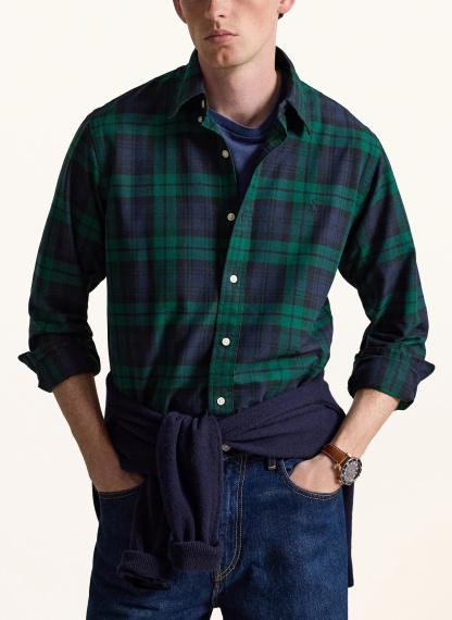 POLO RALPH LAUREN Hemd Custom Fit – DUNKELBLAU / GRÜN / SCHWARZ