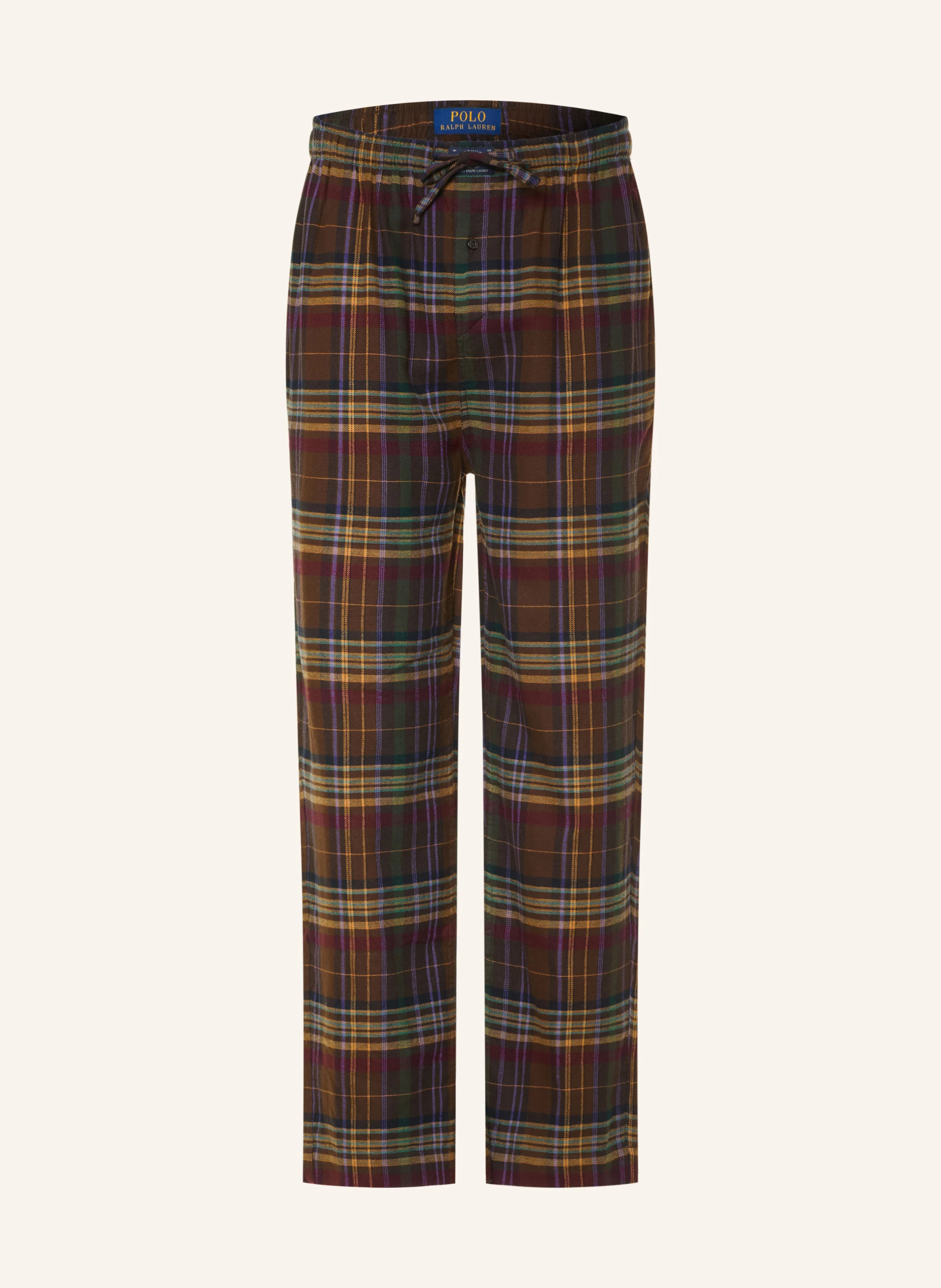 POLO RALPH LAUREN Lounge-Hose aus Flanell – BRAUN / HELLBRAUN / LILA