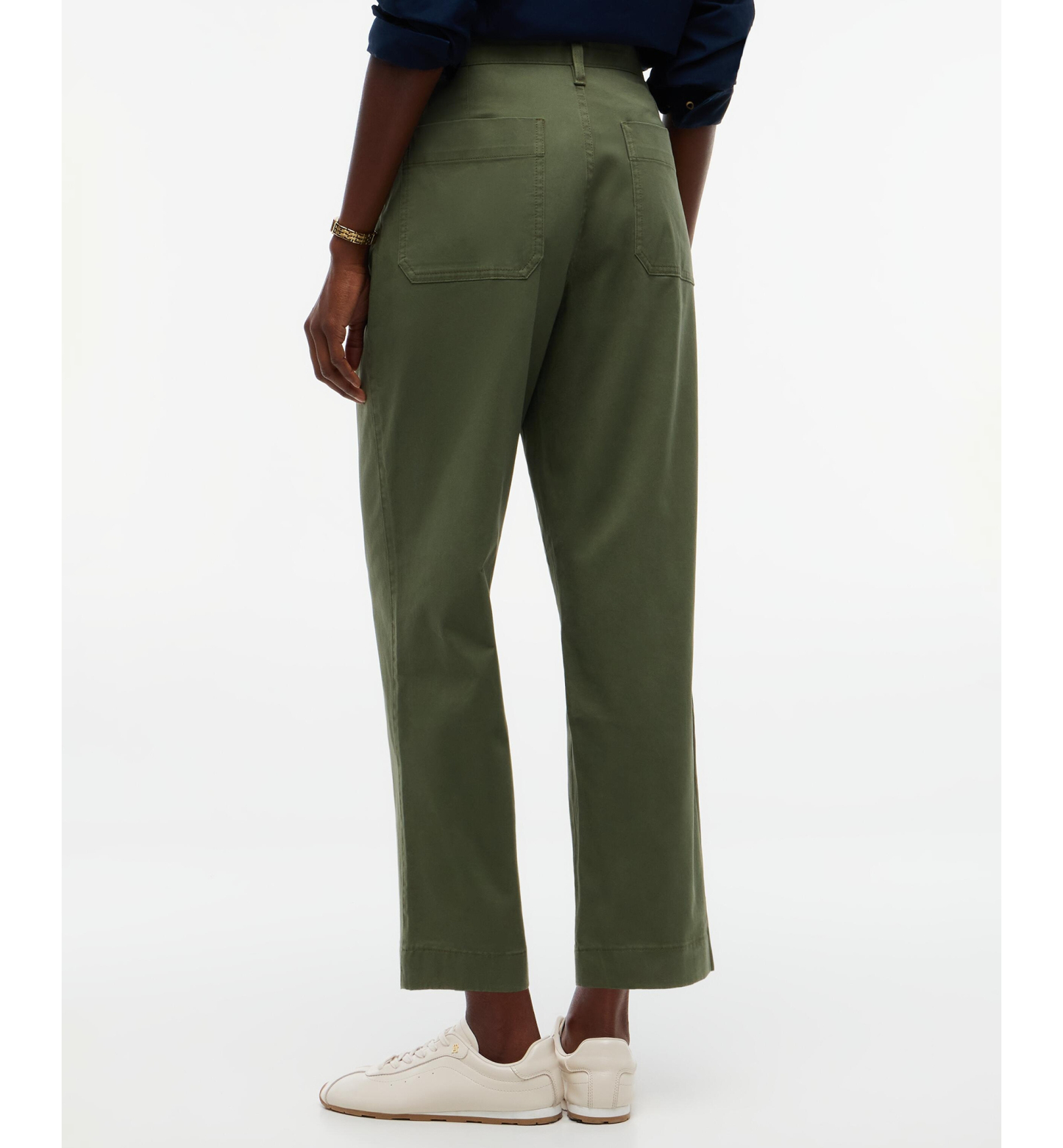 Tommy Hilfiger Damen-Twill-Chinohose mit aufgesetzten Taschen – Utility-Oliv