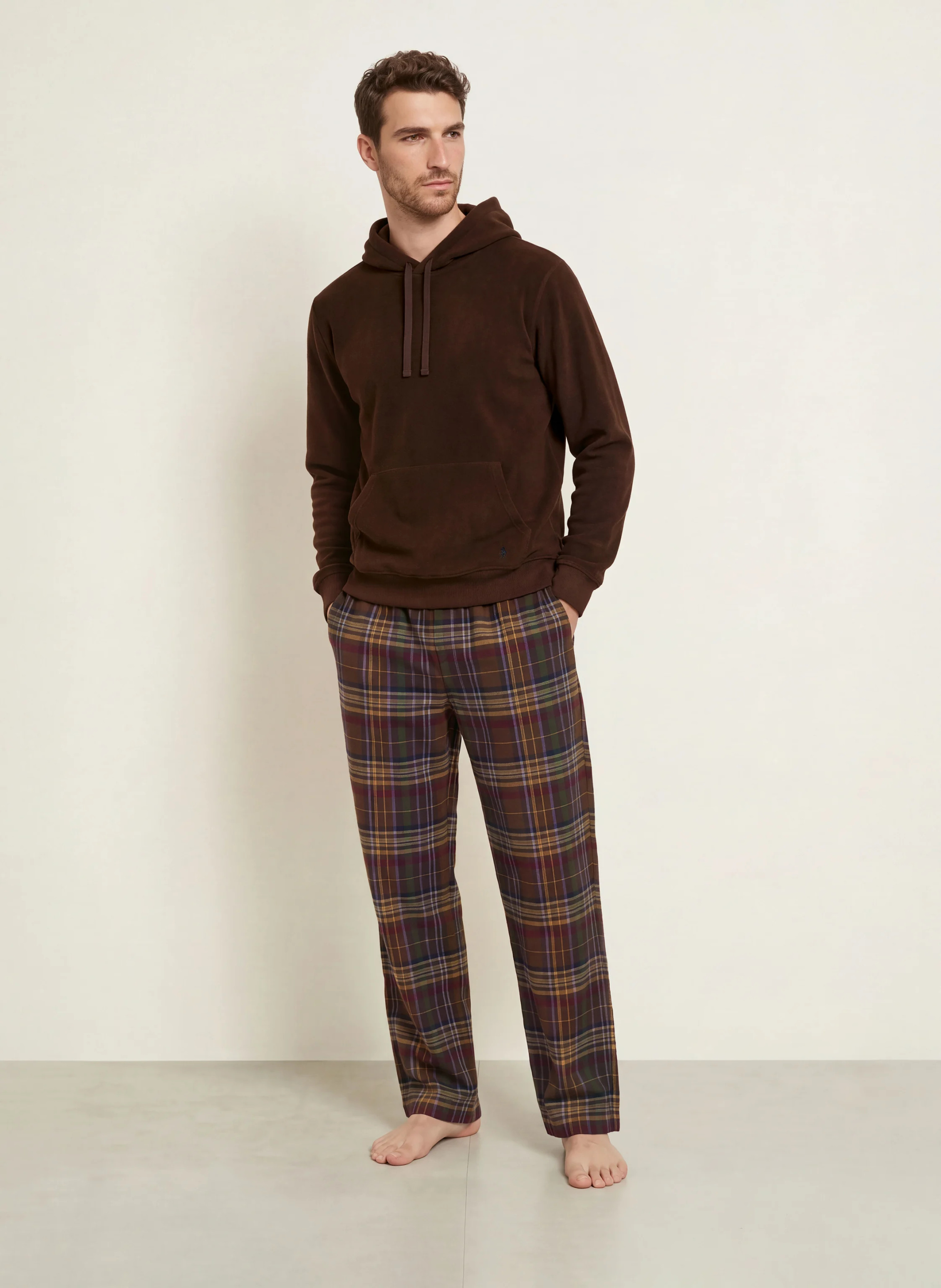 POLO RALPH LAUREN Lounge-Hoodie aus Fleece – DUNKELBRAUN