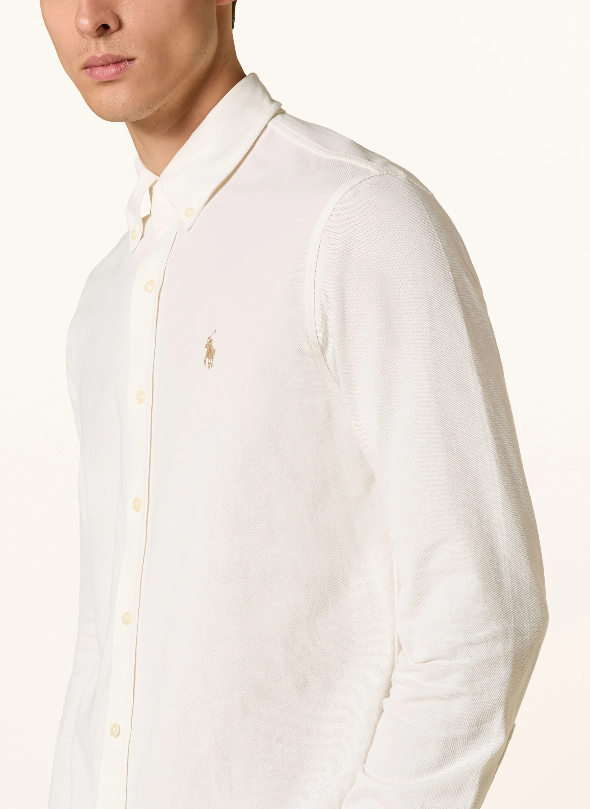 POLO RALPH LAUREN Piqué-Hemd Custom Fit – ECRU