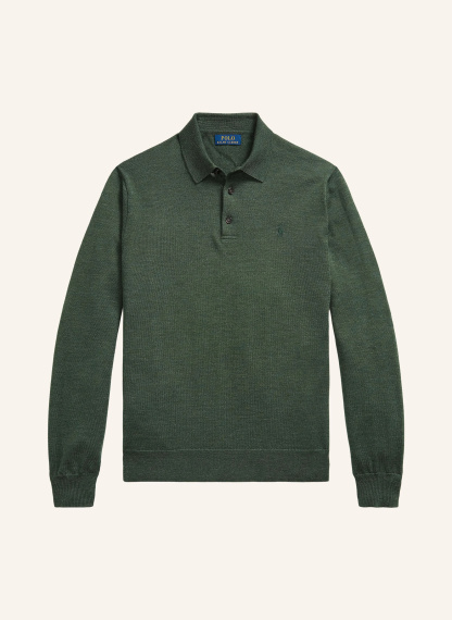 POLO RALPH LAUREN Strick-Poloshirt – DUNKELGRÜN