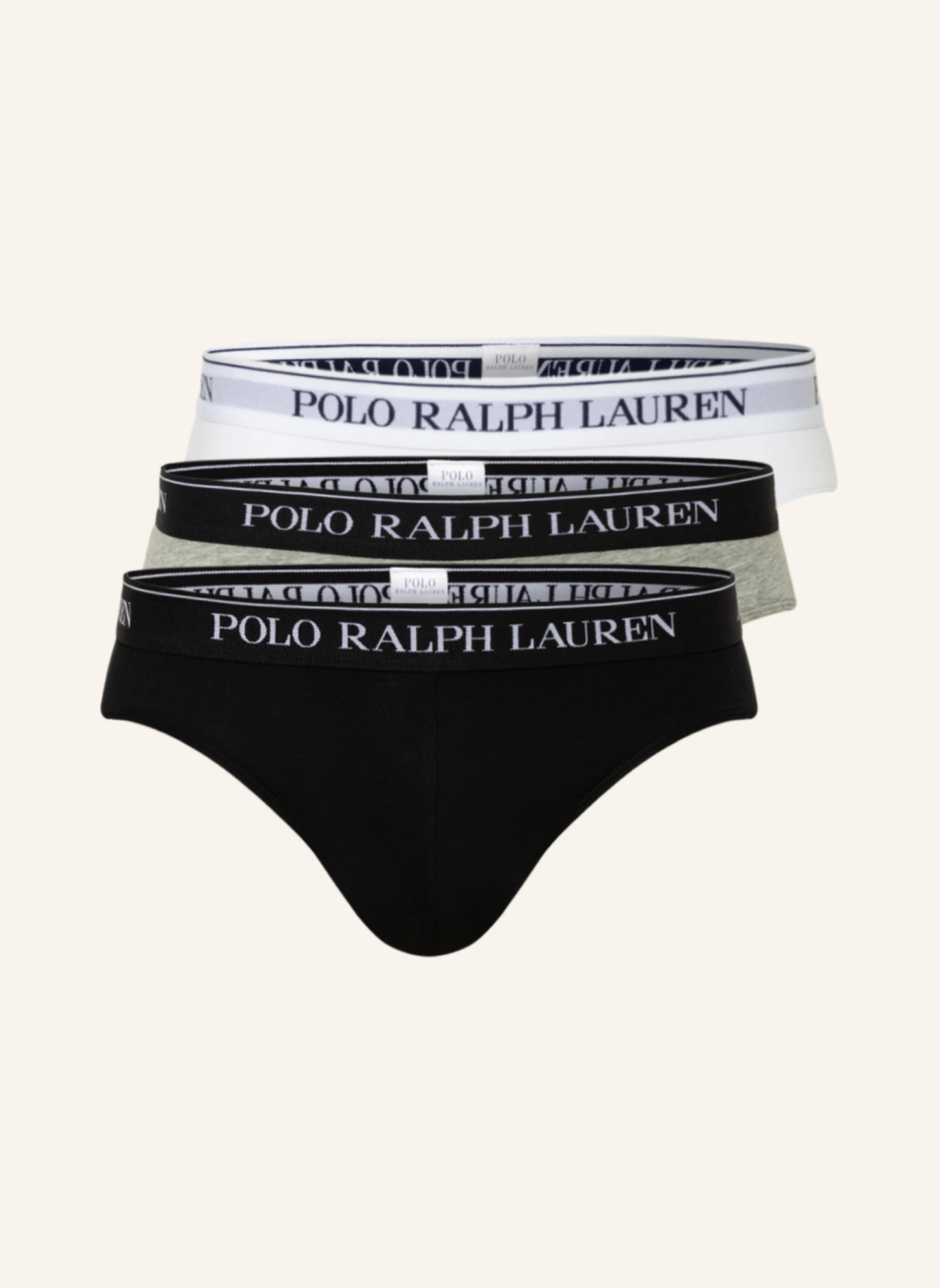 POLO RALPH LAUREN 3er-Pack Slips – SCHWARZ / WEISS / GRAU