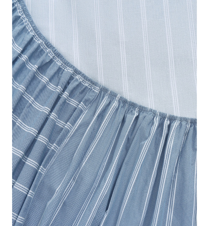Tommy Hilfiger Printed 200-Thread Count Cotton Percale Sheet Set - Effortless Stripe Blue
