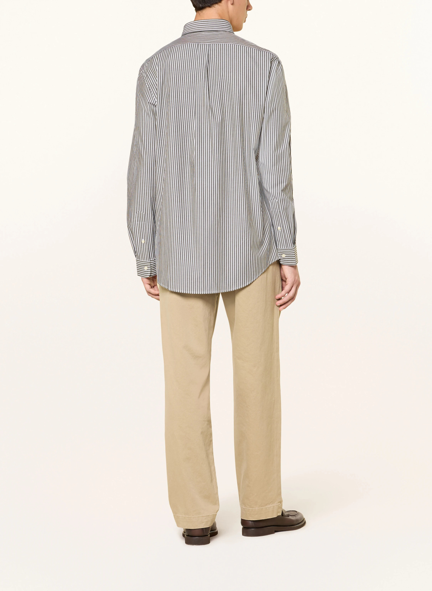 POLO RALPH LAUREN Hemd Custom Fit – GRAU / WEISS