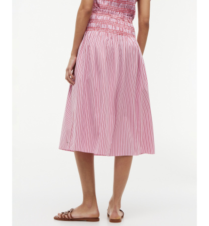 Tommy Hilfiger Women's Cotton Smocked Striped Midi Skirt - Pink Multi Stripe